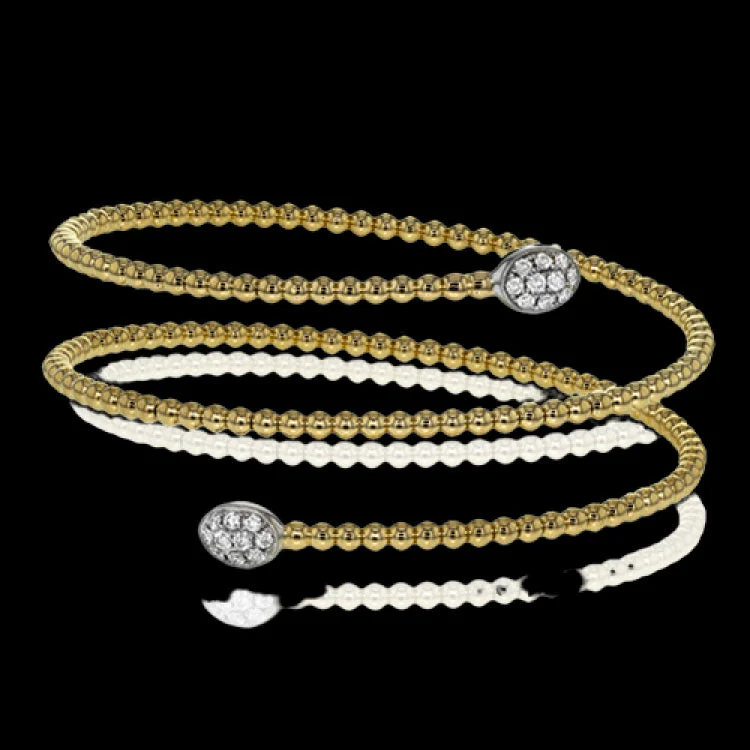 Women’s layered bracelets-This triple twist bangle is incredibly comfortable and easy to wear, making it perfect for every occasion. A .30 ctw of white diamonds add the perfect amount of sparkle on either end. Perfect for stacking.