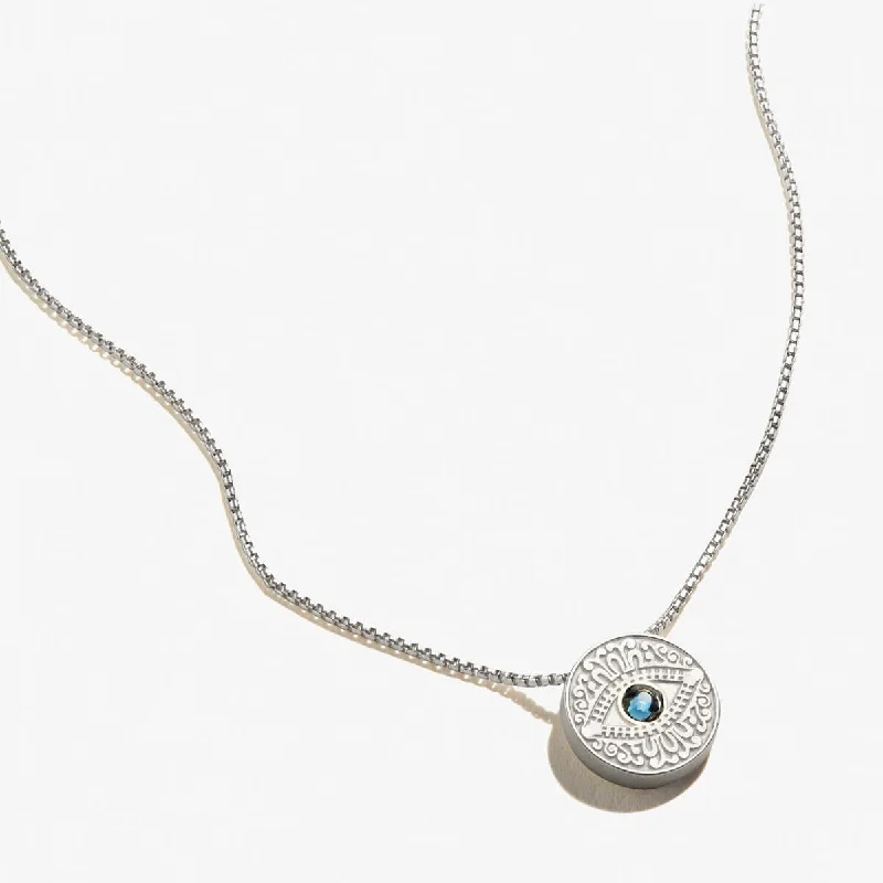 Women’s rose gold necklaces-Evil Eye Crystal Charm Necklace