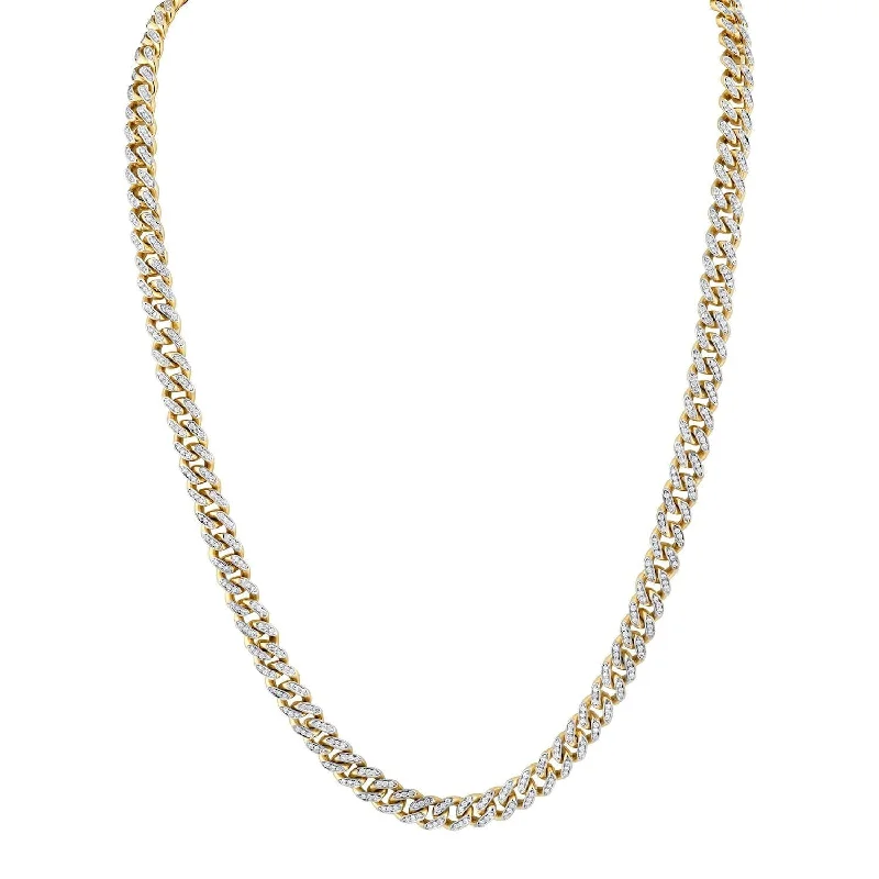 Women’s heart-shaped necklaces-Men's Pave Cuban Chain Necklace