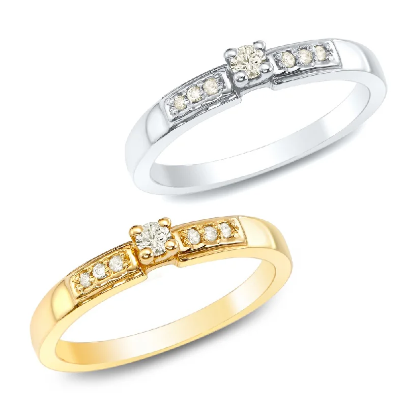 Women’s silver statement rings-Auriya 1/10ct TDW Round Diamond Promise Ring 10K Gold