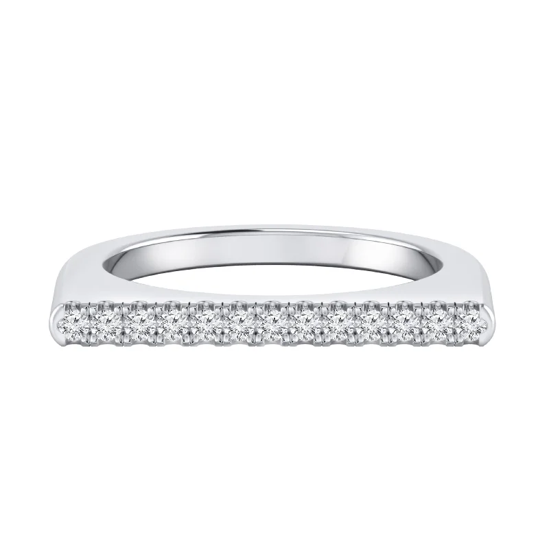 Women’s platinum diamond rings-Auriya 0.13ctw Stackable Diamond Bar Ring 14K Gold