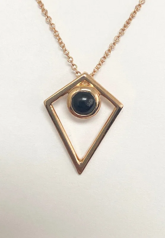 Women’s matching necklaces and earrings-14kt Rose Gold Onyx Pendant