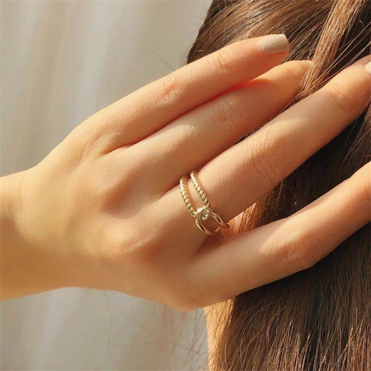 Women’s elegant diamond rings-Simple Style Geometric Titanium Steel Plating Open Ring