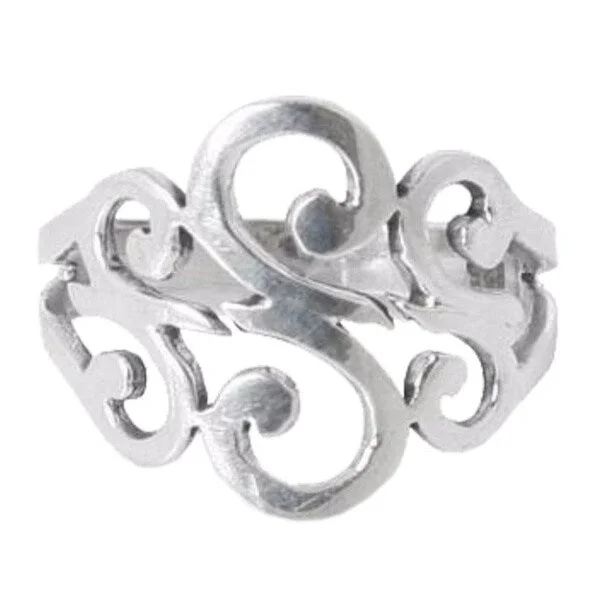 Women’s luxury diamond rings-Handmade Sterling Silver 'Three Sweet Swirls' Cocktail Ring (Thailand)