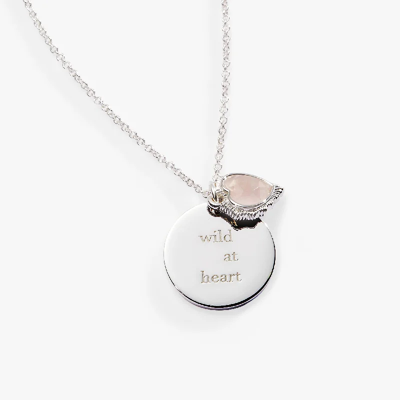 Women’s sterling silver necklaces-“Wild at Heart” Duo Charm Pendant Necklace