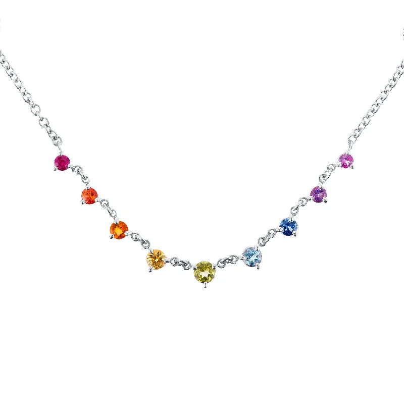 Women’s rose gold charm necklaces-Rainbow Mini Starstruck