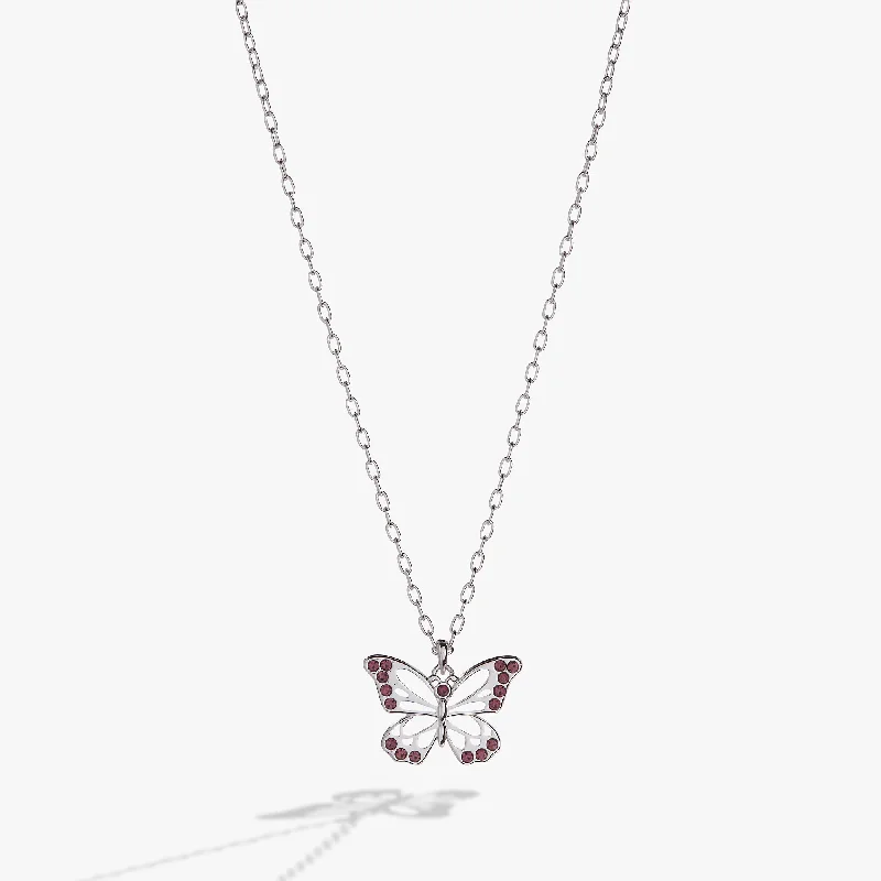 Women’s statement pendants-Butterfly and Crystal Necklace