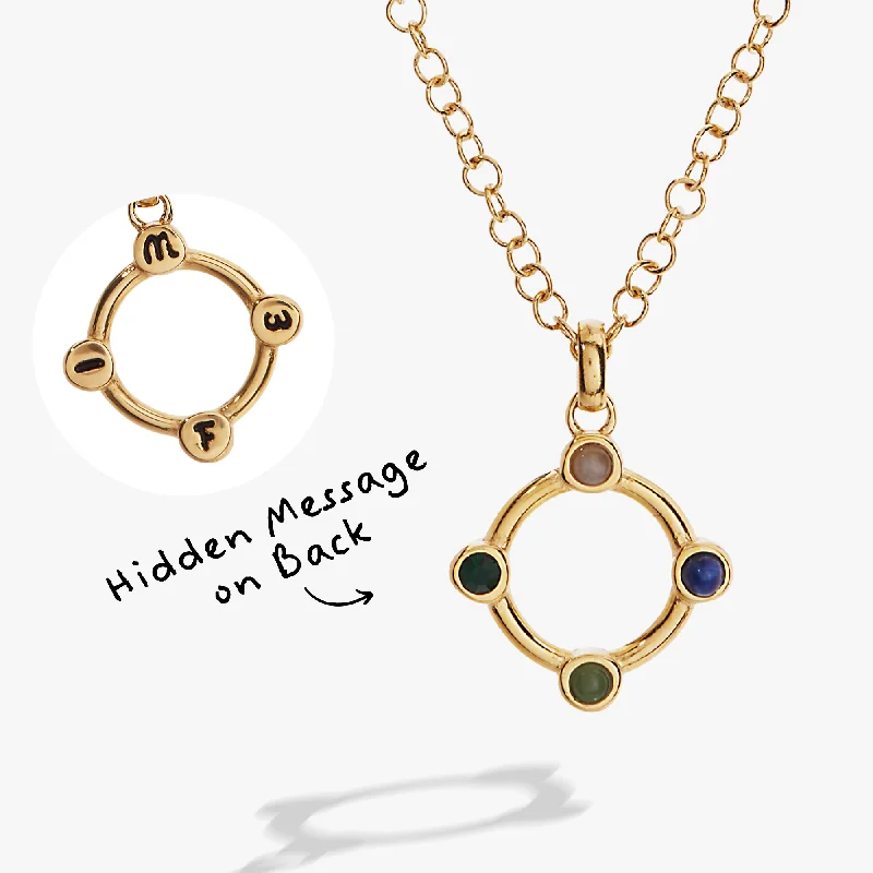 Women’s handcrafted gold necklaces-Hidden Message 'Wife' Crystal Necklace