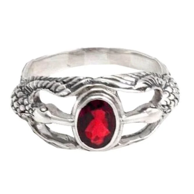 Women’s sapphire rings-Handmade Sterling Silver Men's 'Gift of Peace' Garnet Ring (Indonesia)