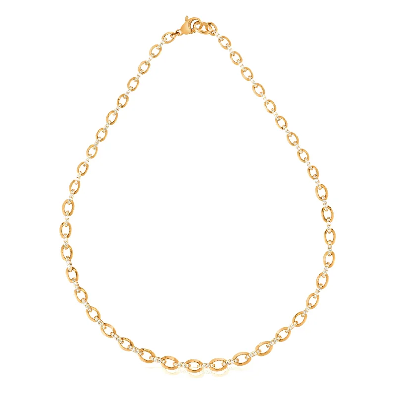 Women’s elegant gold necklaces-Graduated Oval Link Necklace