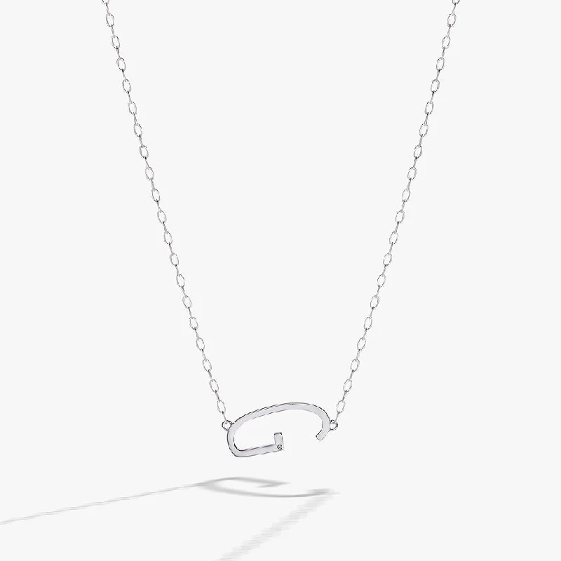 Women’s chunky necklaces-Initial G Precious Elongated Necklace