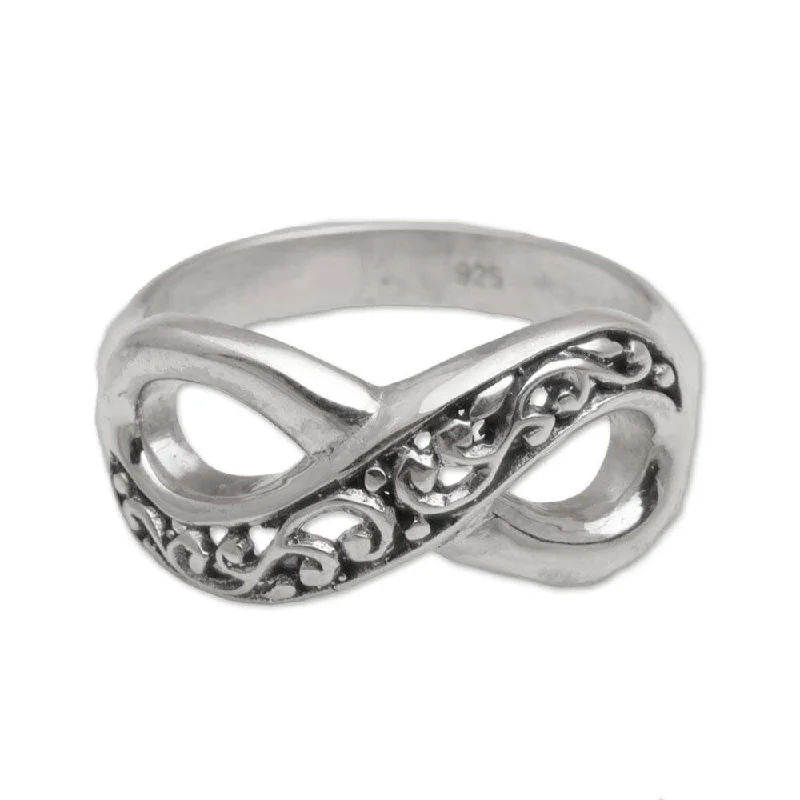 Women’s gemstone rings-NOVICA Handmade Sterling Silver Tangled Vine Ring (Indonesia)