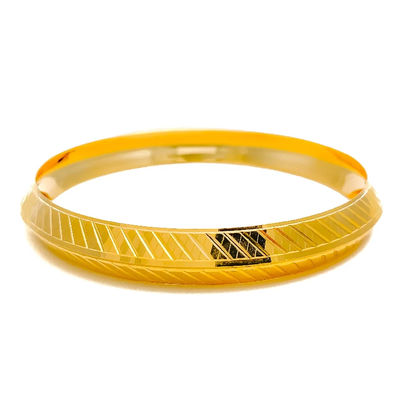 Women’s stacking bangles-Exquisite Engraved Men's 22k Gold Bangle