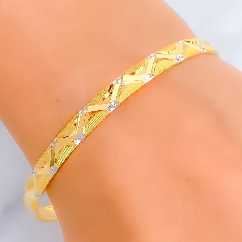 Women’s diamond bangles-Dynamic Classy 22k Gold Bangle