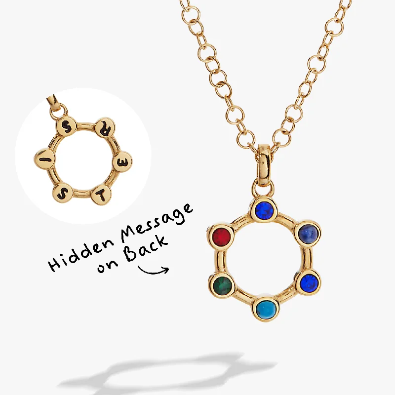 Women’s adjustable chain necklaces-Hidden Message 'Sister' Crystal Necklace