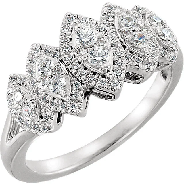 Women’s split shank engagement rings-14K White 1/2 CTW Diamond Accented Engagement Ring