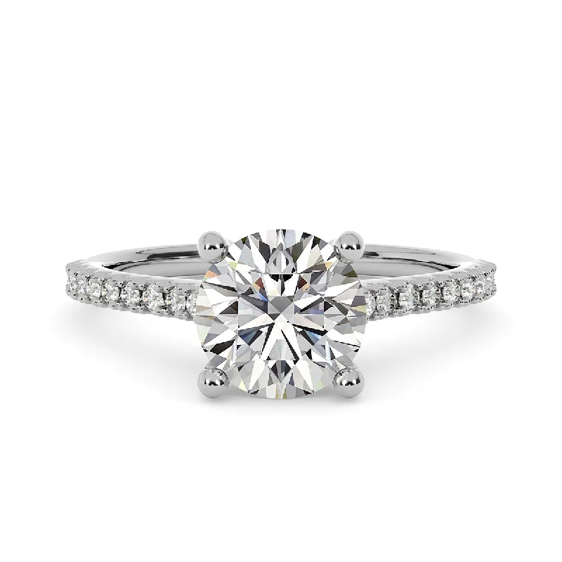 Women’s engagement rings with side stones-Diamond Engagement Ring