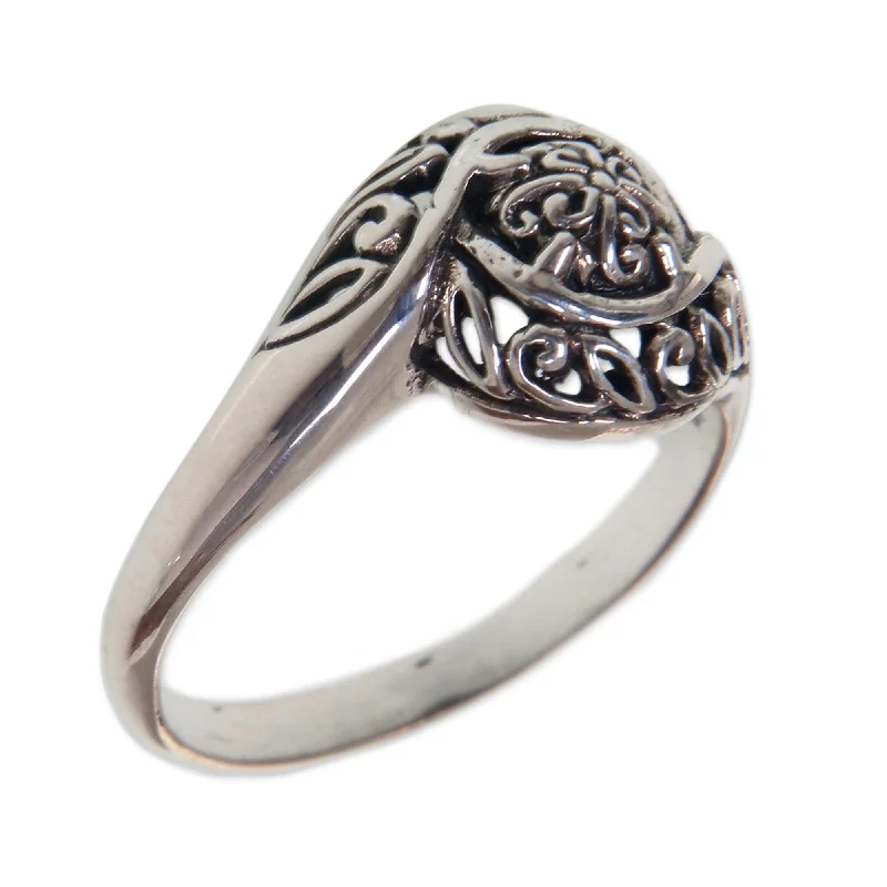 Women’s infinity rings-NOVICA Rainforest Bloom Sterling Silver Ring