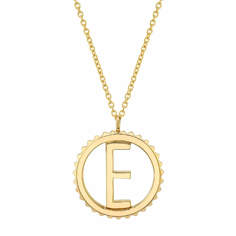 Women’s sleek silver necklaces-Tetra Initial Medallion