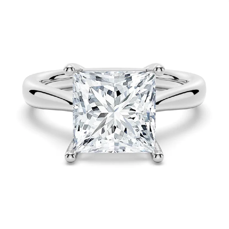 Women’s diamond ring engagement set-Classic Solitaire Princess Cut Engagement Ring